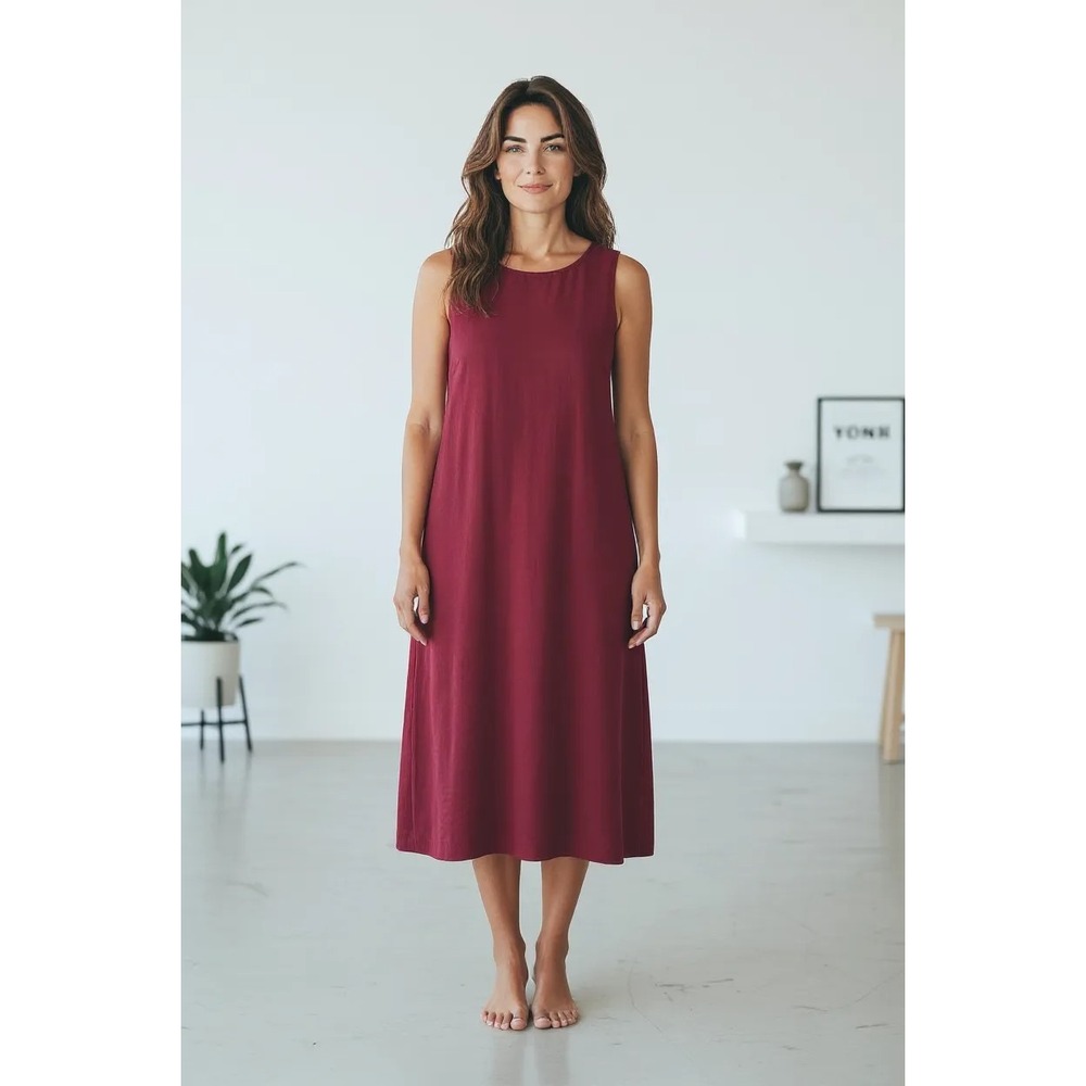 K‎ Woman Sheath Dress Midi Burgundy Career Business Cocktail Classic XL Y2K